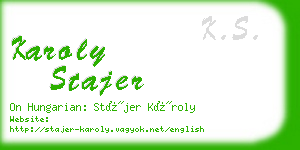 karoly stajer business card